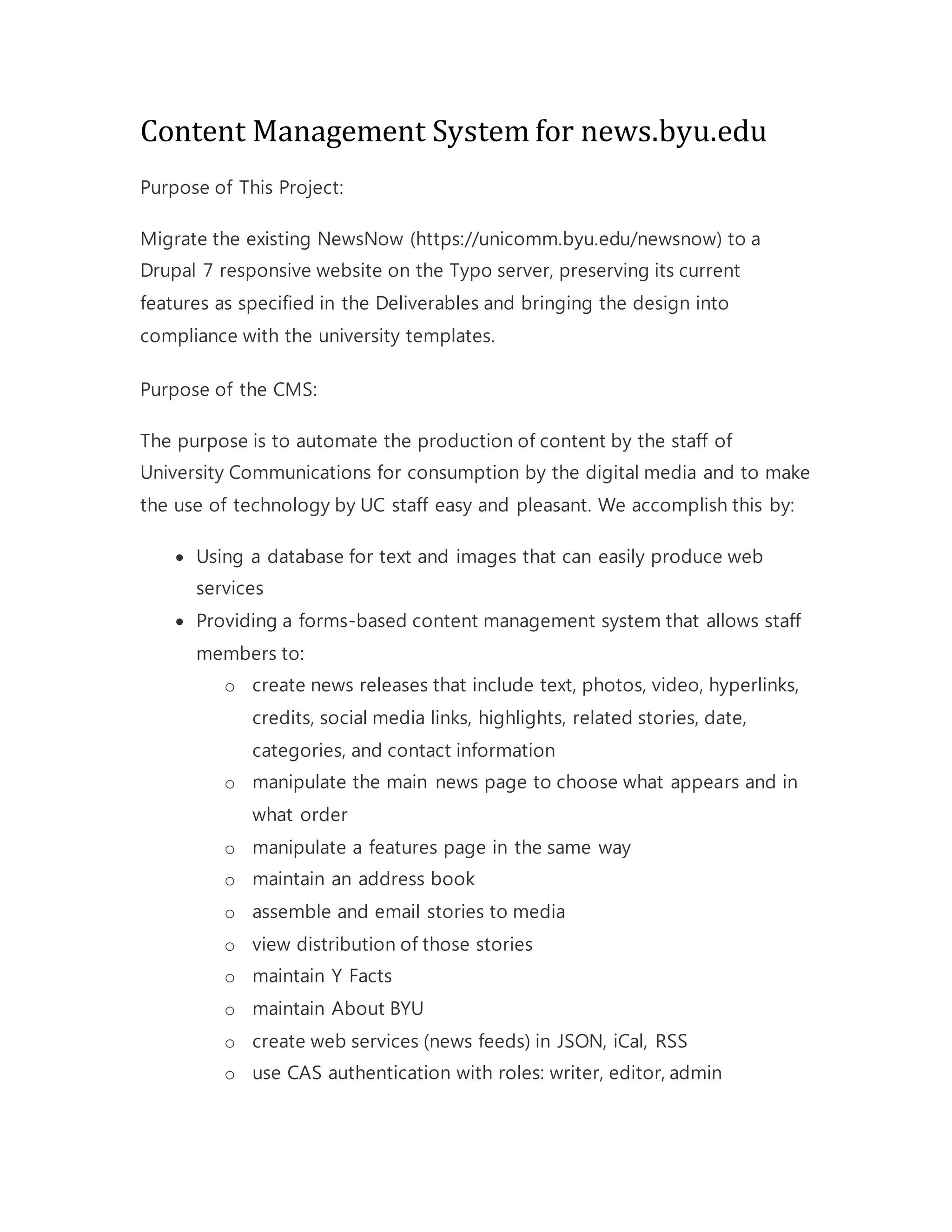 Purpose Deliverables DOCX