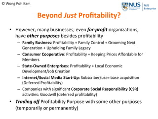 Beyond just Profitability?
However, many businesses, even for-profit organizations,
have other purposes besides profitabil...
