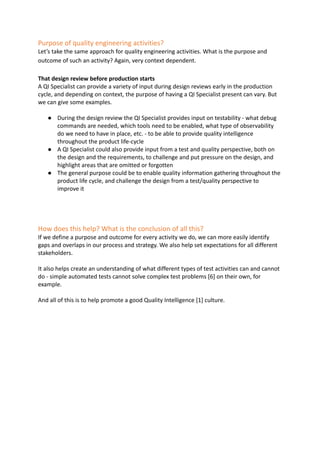 Purpose-Driven Quality Intelligence - A QI Concept | PDF