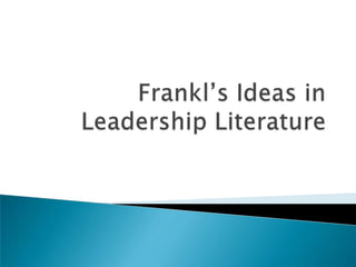 Manuscript stolen and destroyed upon transfer to AuschwitzViktor Frankl