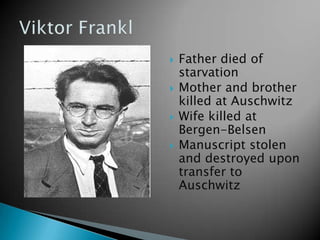 September 25, 1942 – Frankl, his wife, and parents shipped to Theresienstadt concentration camp