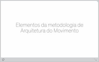 Elementos da metodologia de
Arquitetura do Movimento

pg.

9
a

 