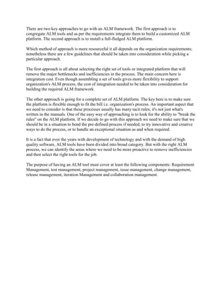 Purpose Of ALM Tool | PDF