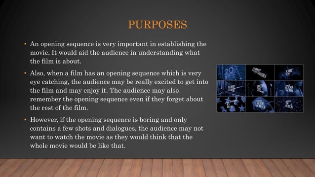 Purpose of an opening sequence | PPTX