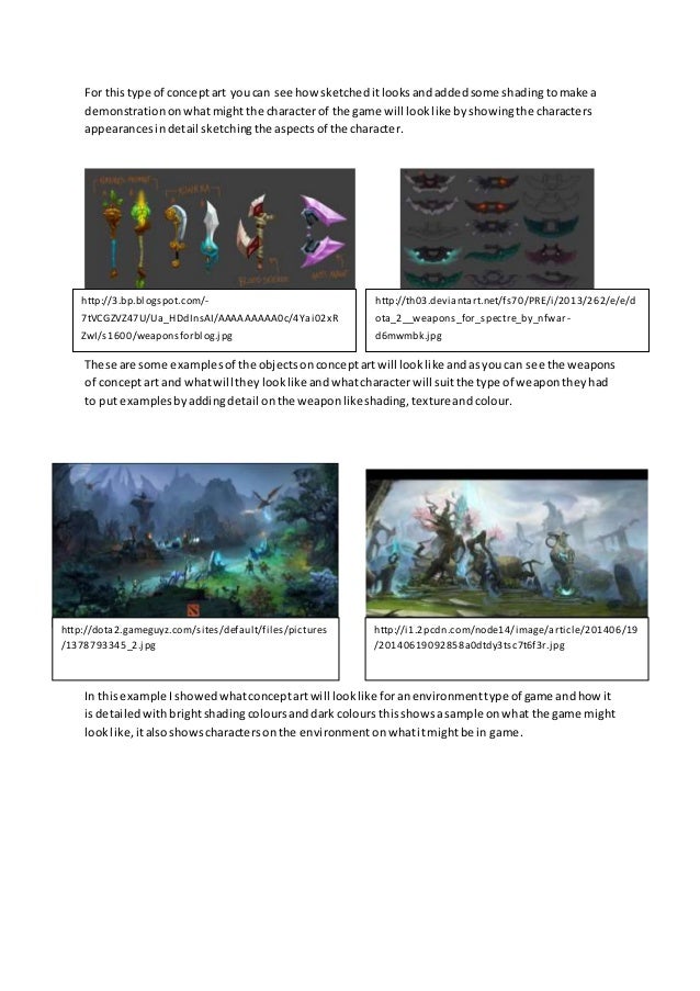Purpose of concept art task 1