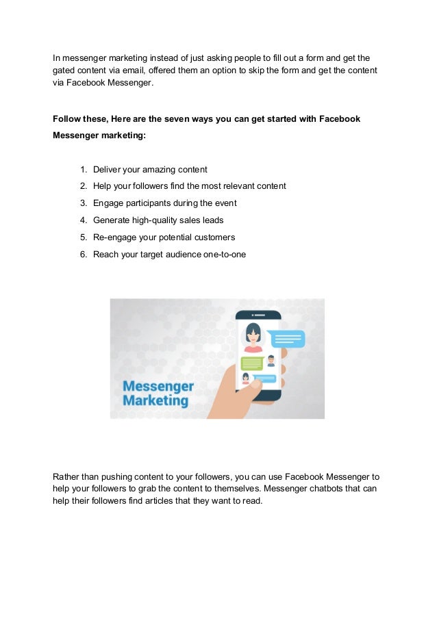 Purpose of facebook messenger marketing