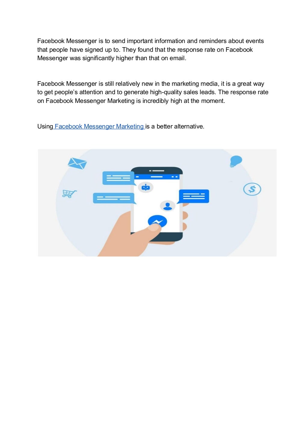 Purpose of facebook messenger marketing