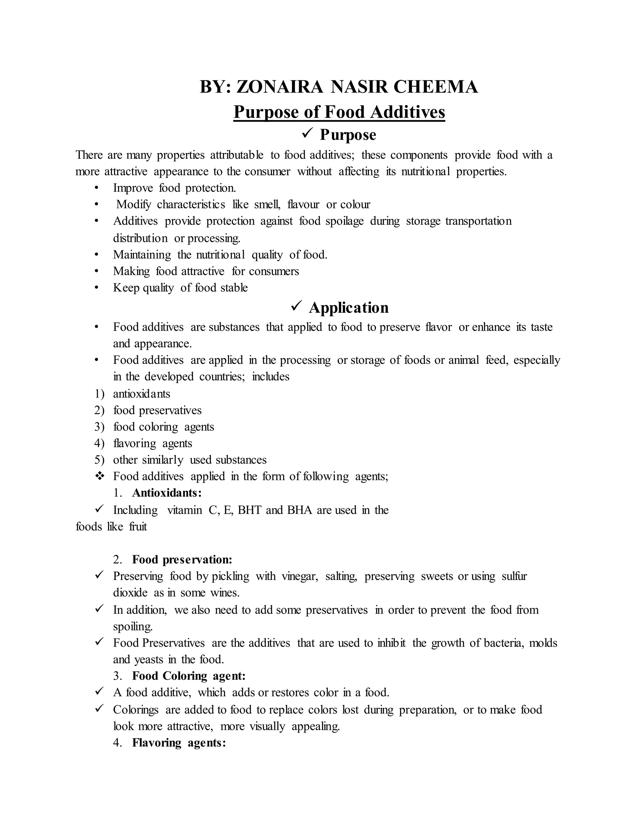 food additives | DOCX