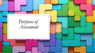 Purposes of
Assessment
 