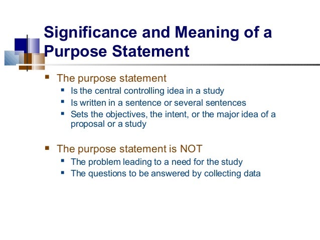 statement of purpose meaning