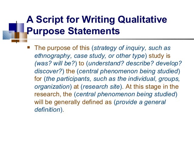 example of purpose statement in qualitative research