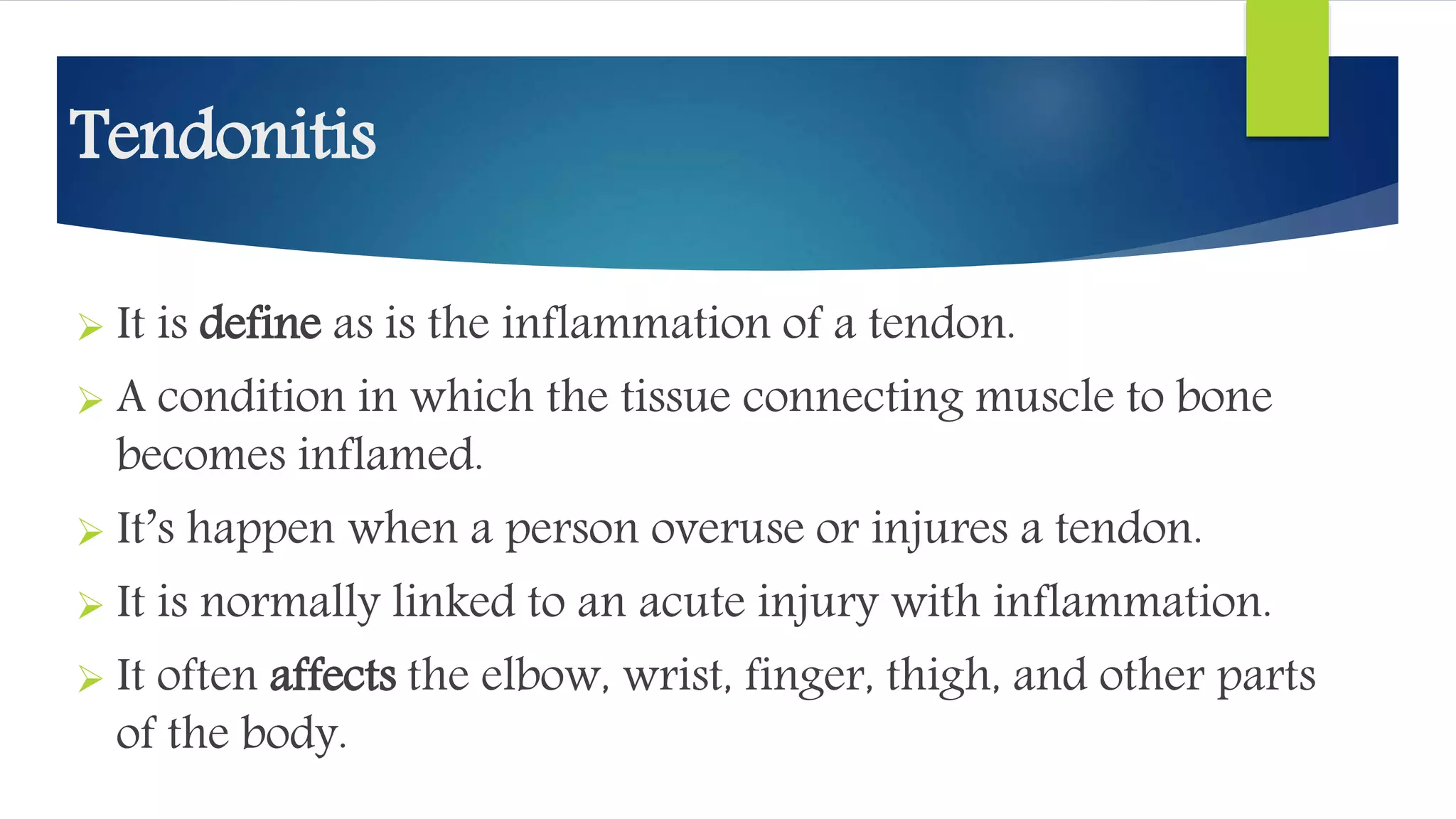 Purvi shah tendonitis ppt | PPTX