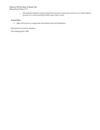 PUSD Facilities Master Plan Development | PDF