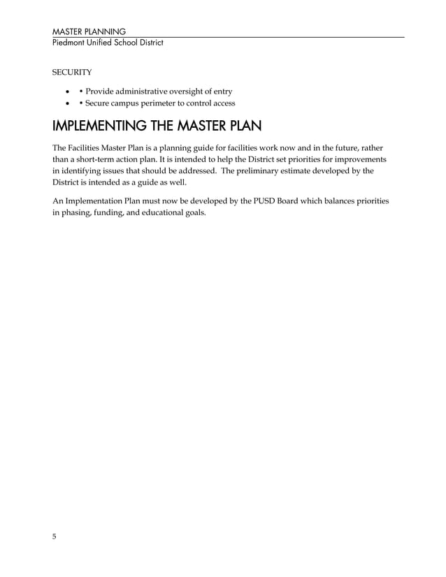 PUSD Facilities Master Plan Development PDF