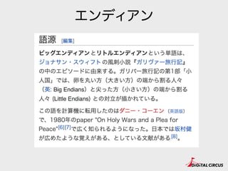 エンディアン
UTF-8のBOM
= Byte Order Mark
= ビッグエンディアンかリトルエンディアンか
発表後やさしいマサカリ頂いた。
UTF-8だと関係無い。UTF-16だと関係ある。
@koyhogeさん感謝！！！
 