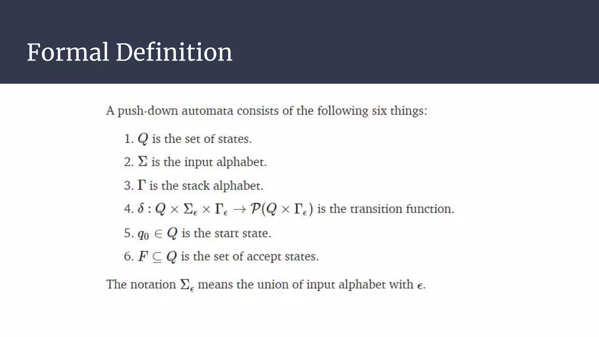Formal Definition