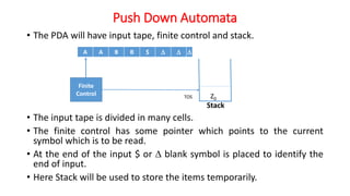Push down automata | PPTX