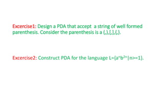 Push down automata | PPTX