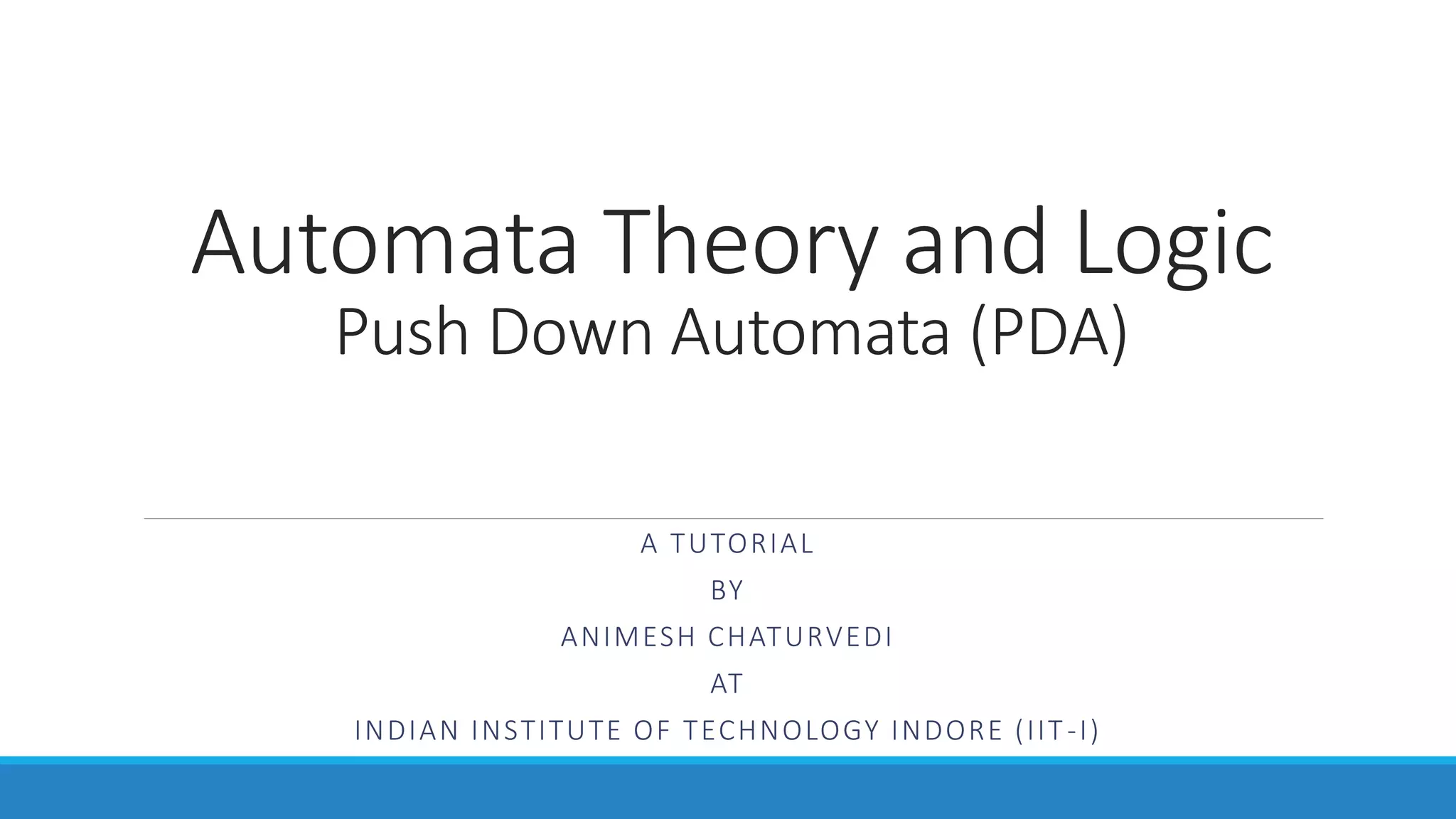 Push Down Automata (PDA) | PDF