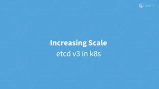 Increasing Scale
etcd v3 in k8s
 