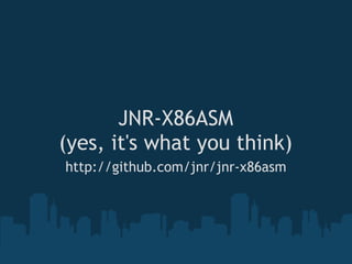 JNR-X86ASM
(yes, it's what you think)
http://github.com/jnr/jnr-x86asm
 