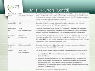 FCM HTTP Errors (Cont’d)
 