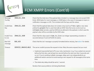FCM XMPP Errors (Cont’d)
 