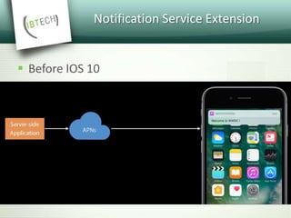 Notification Service Extension
 Before IOS 10
 
