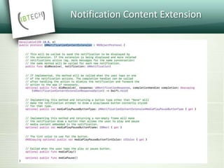 Notification Content Extension
 