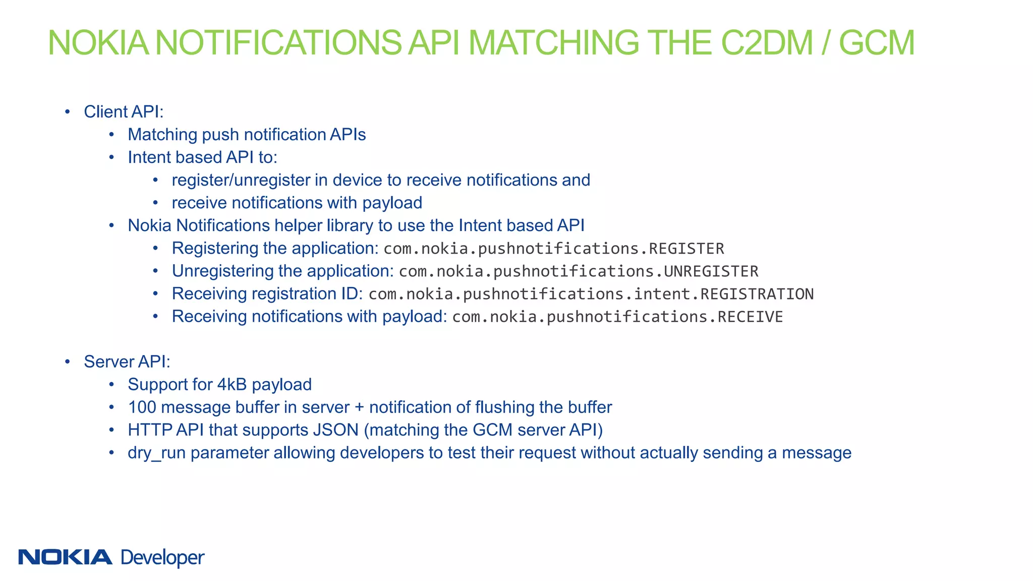 Push notifications on Nokia X | PDF