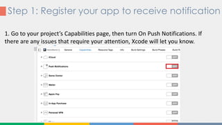 Push notifications with dashboard and swift | PPT