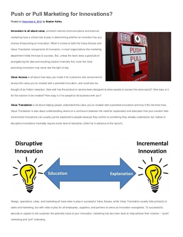 Push or Pull Marketing for Innovations?