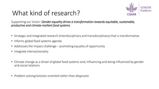 Research in the new gender platform: What and how?