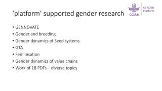 Research in the new gender platform: What and how?