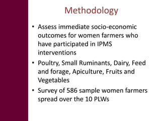 Outcomes of women’s participation in market-oriented commodity development: 