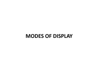 MODES OF DISPLAY
 