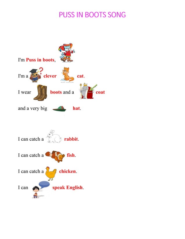 Puss in boots canción. PDF