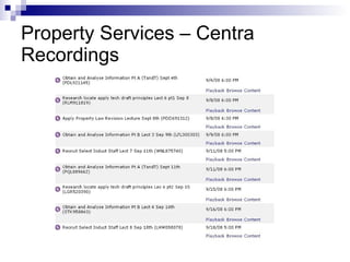 Property Services – Centra Recordings 