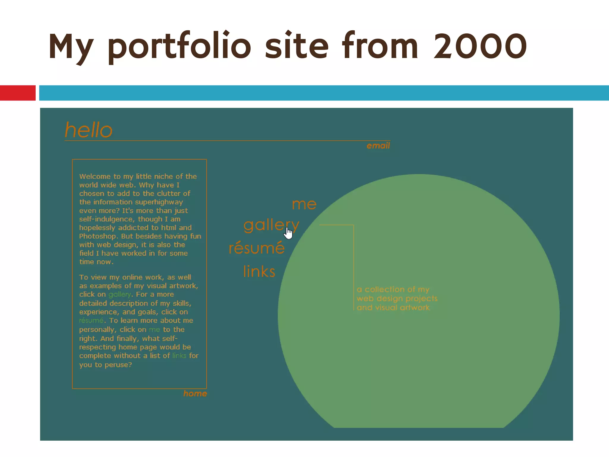My portfolio site from 2000
 