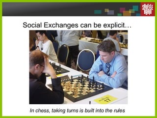 Social Exchanges can be explicit… In chess, taking turns is built into the rules 