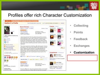 Profiles offer rich Character Customization Collecting Points Feedback Exchanges Customization 