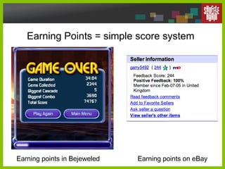 Earning Points = simple score system Earning points in Bejeweled Earning points on eBay 