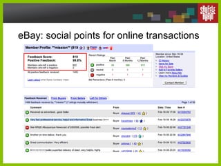 eBay: social points for online transactions 