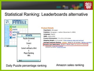 Statistical Ranking: Leaderboards alternative Daily Puzzle percentage ranking Amazon sales ranking 