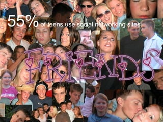 55%   of teens use social networking sites 
