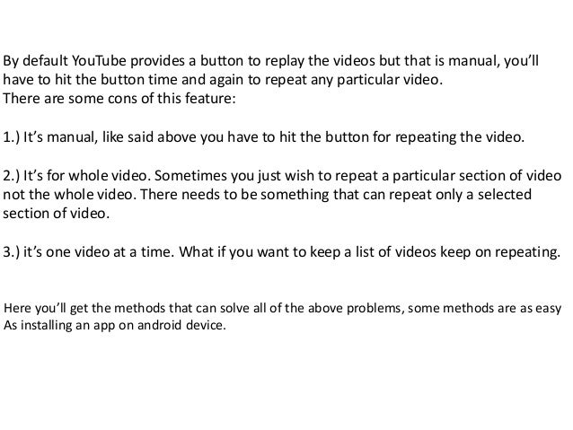 Putting Youtube Videos In A Loop Repeat Youtube Videos Putting Youtube Videos In A Loop Repeat Youtube Videos