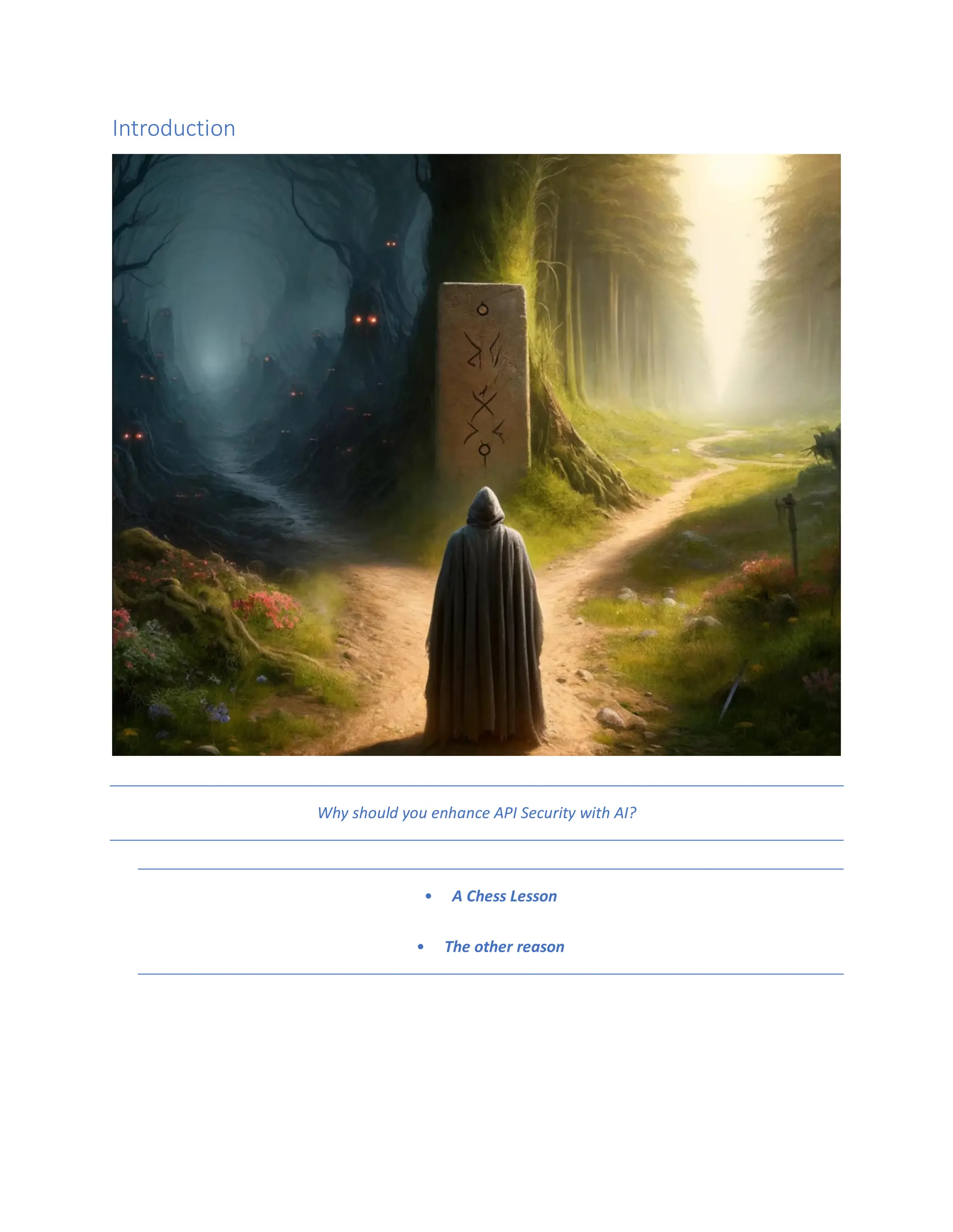 Introduction
Why should you enhance API Security with AI?
• A Chess Lesson
• The other reason
 
