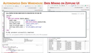 AUTONOMOUS DATA WAREHOUSE:	DATA MINING ON ZEPPLINE UI
 
