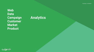 Confidential & Proprietary
Proprietary + Confidential
Web
Data
Campaign
Customer
Market
Product
Analytics
 
