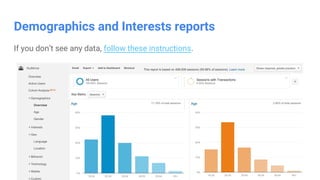 Confidential & Proprietary
Demographics and Interests reports
If you don’t see any data, follow these instructions.
 